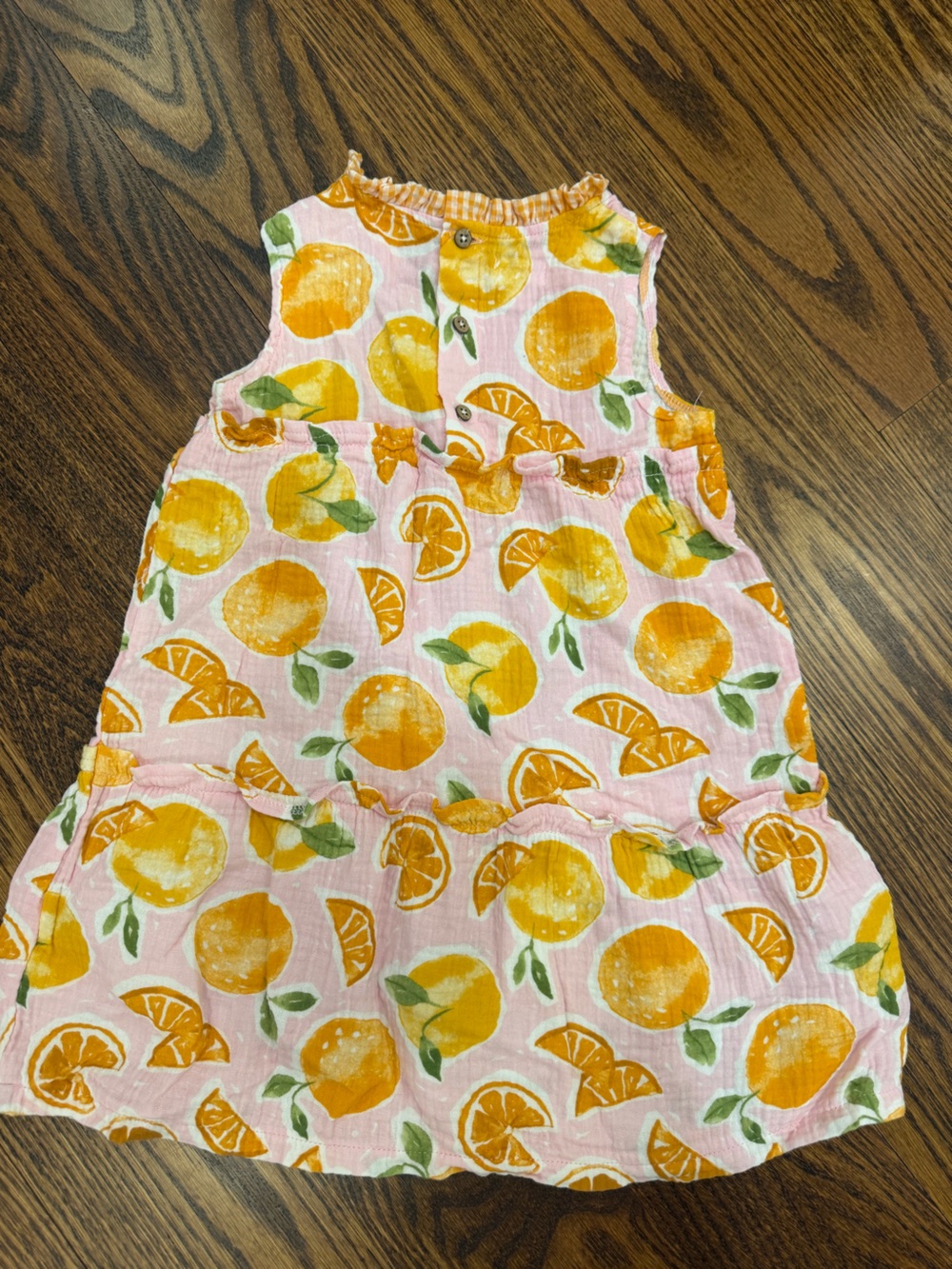 Mud Pie Yellow and Pink Gingham Detail Girls Top - Picture 3 of 3